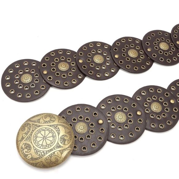 Hollow Disc Belt Western Style Metal Buckle Vintage Belt main image 8